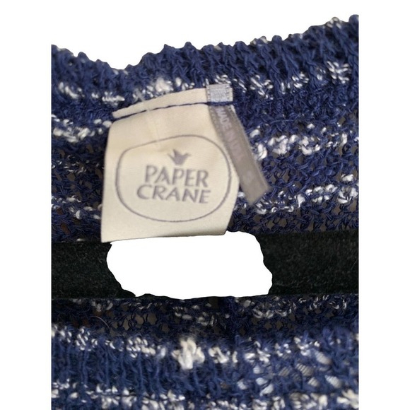 Paper Crane Top Women's Sz M Sheer Panel Long Sleeve Knit Top High Low Hem NWT - Picture 3 of 10